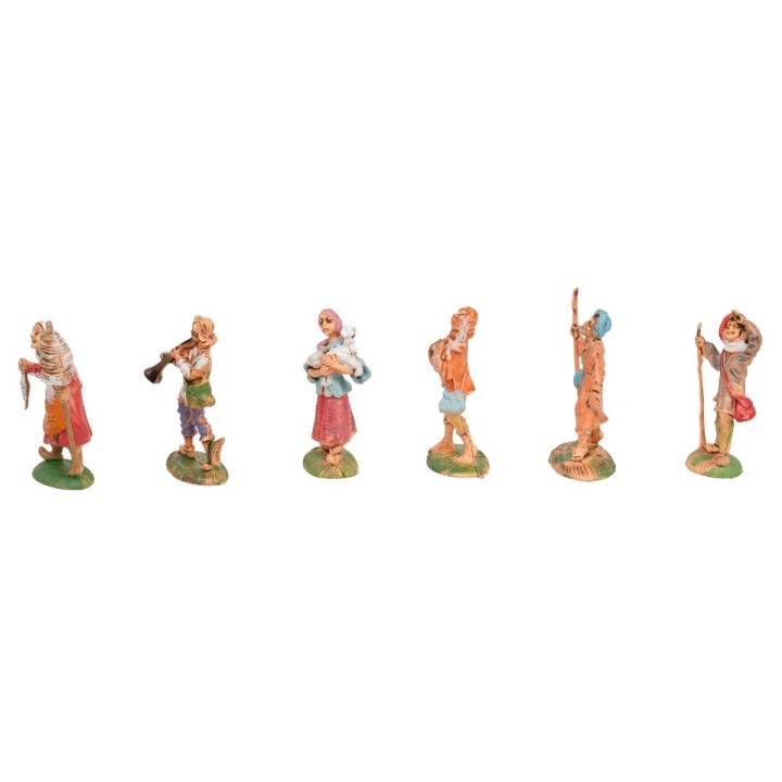 Set 6 statuine 6 cm per presepe