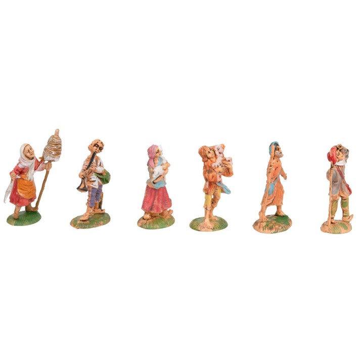 Set of 6 figurines 6 cm for nativity scene