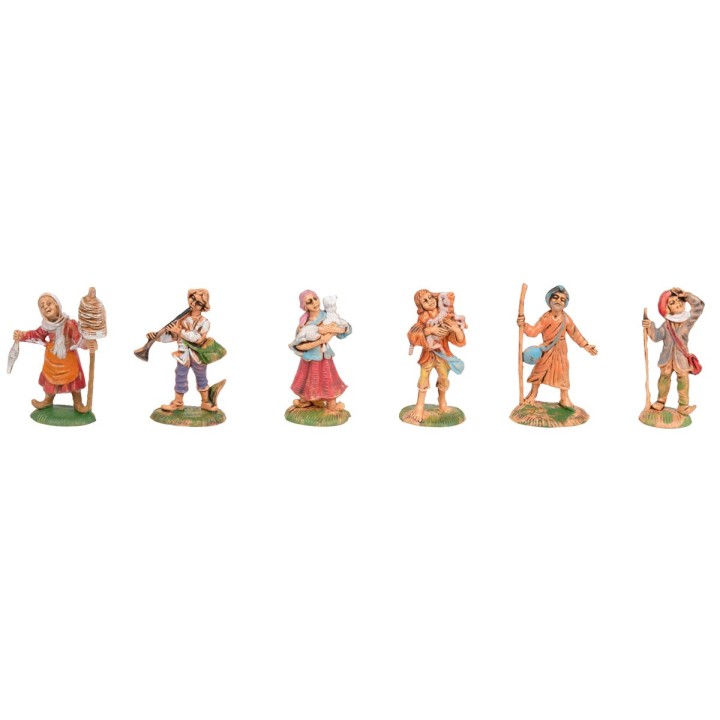 Juego de 6 figuras de 6 cm para belén
