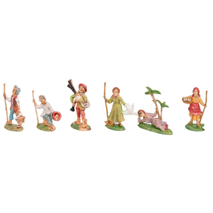 Set de 6 figuras de 6 cm para belén