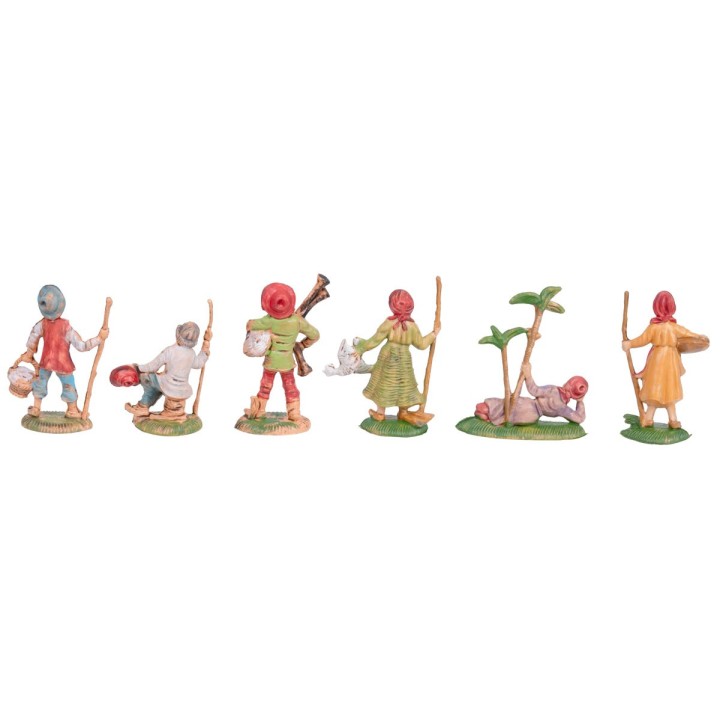 Set 6 statuine da 6 cm per presepe