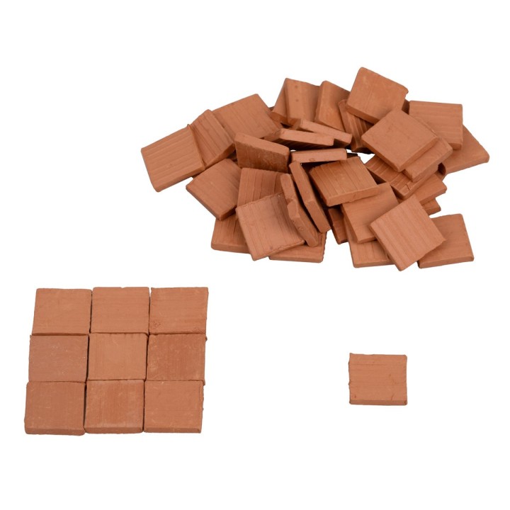 Azulejos cuadrados de terracota 14x14x2 mm bolsa 150 uds