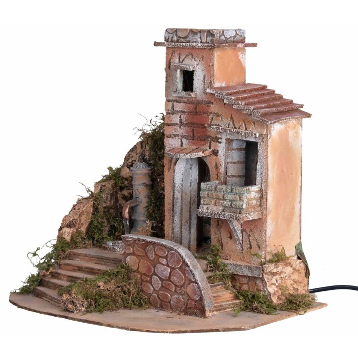 Casa con fontana nasone a colonna funzionante 32x23x32h