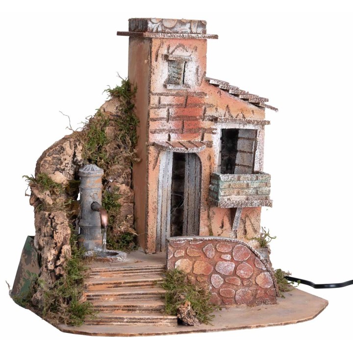 House with functioning column Nasone fountain 32x23x32h