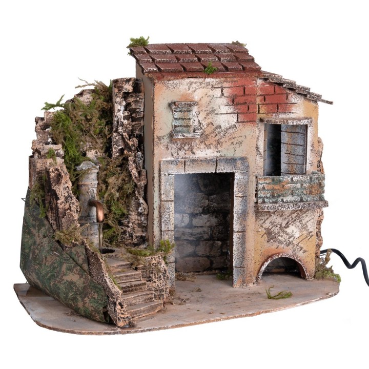 Case rustica con fontana nasone funzionante a colonna 37x25x28h
