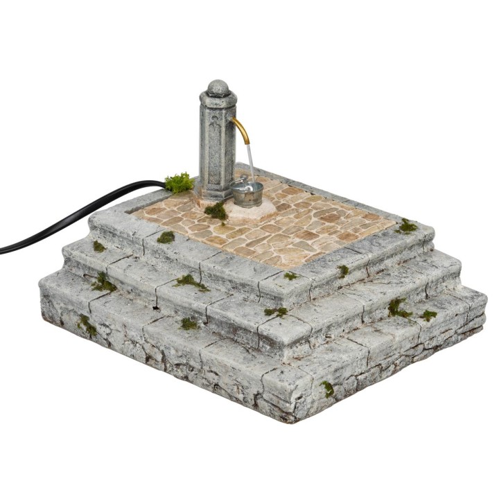 Fontana a colonna con scalinate in resina cm 20x17x13h
