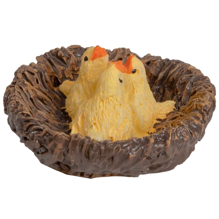 Nest with resin chicks Ø 3.5cm