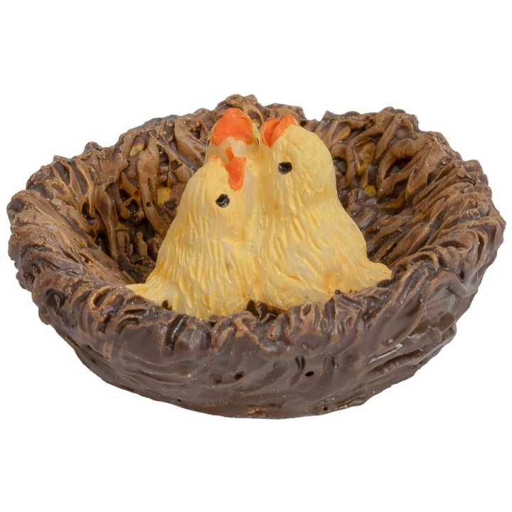 Nest with resin chicks Ø 3.5cm