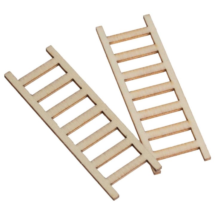 Set 2 scalette in legno cm 6 h
