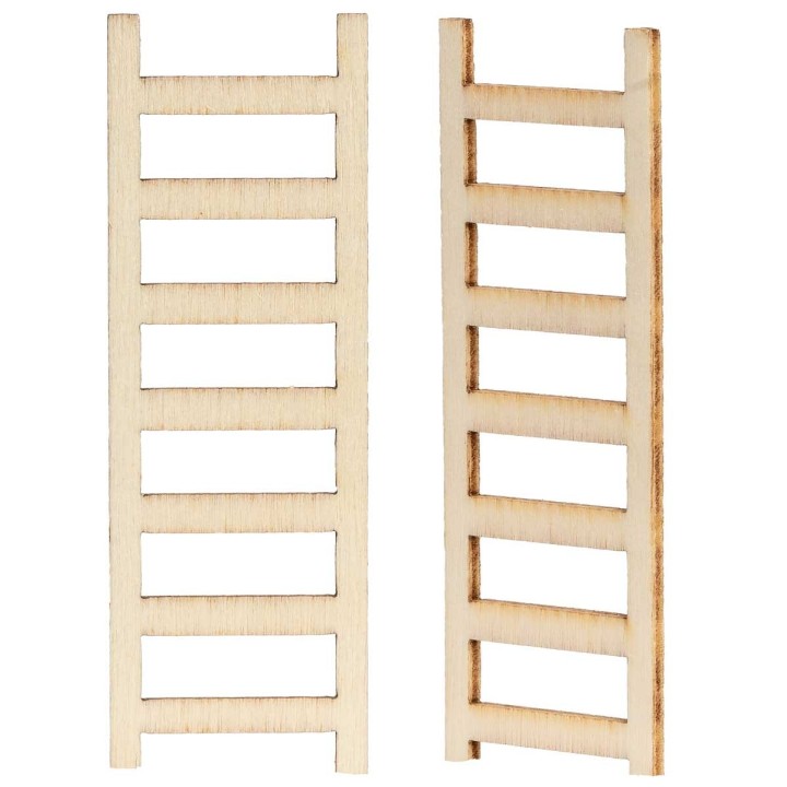 Set of 2 wooden ladders 6 cm high