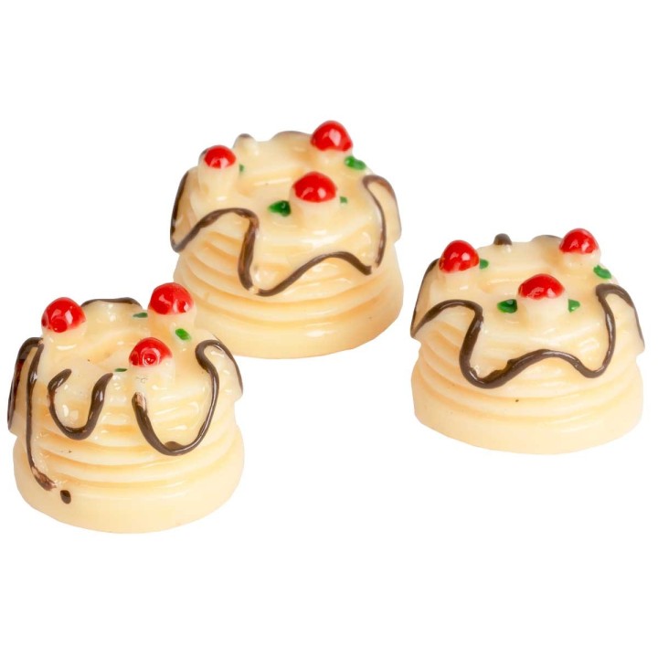 Set de 3 pasteles con corazón ø 1,5 cm