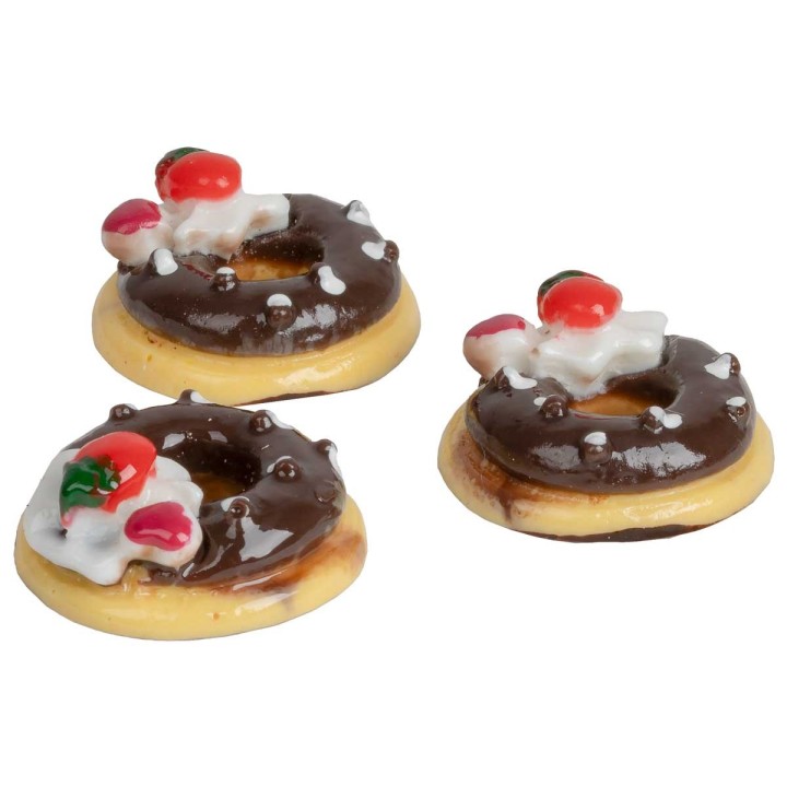 Conjunto de 3 rosquillas de chocolate ø 1,5 cm