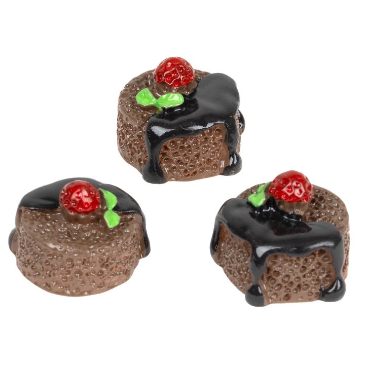 Set of 3 chocolate cakes ø 1.5 cm