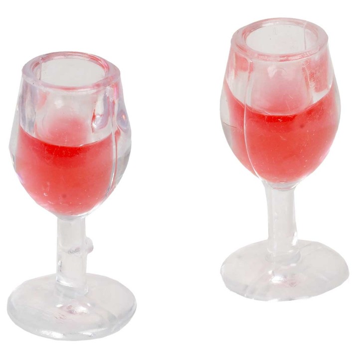 Juego de dos copas llenas de 3 cm de altura