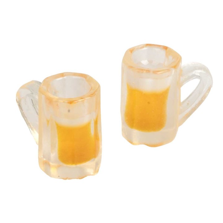 Set 2 jarras de cerveza de 1,5 cm de altura