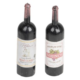 Set of 2 wine bottles 5 cm h
