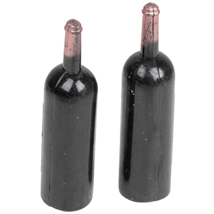 Set of 2 wine bottles 5 cm h