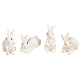 Set of 4 resin rabbits in various poses