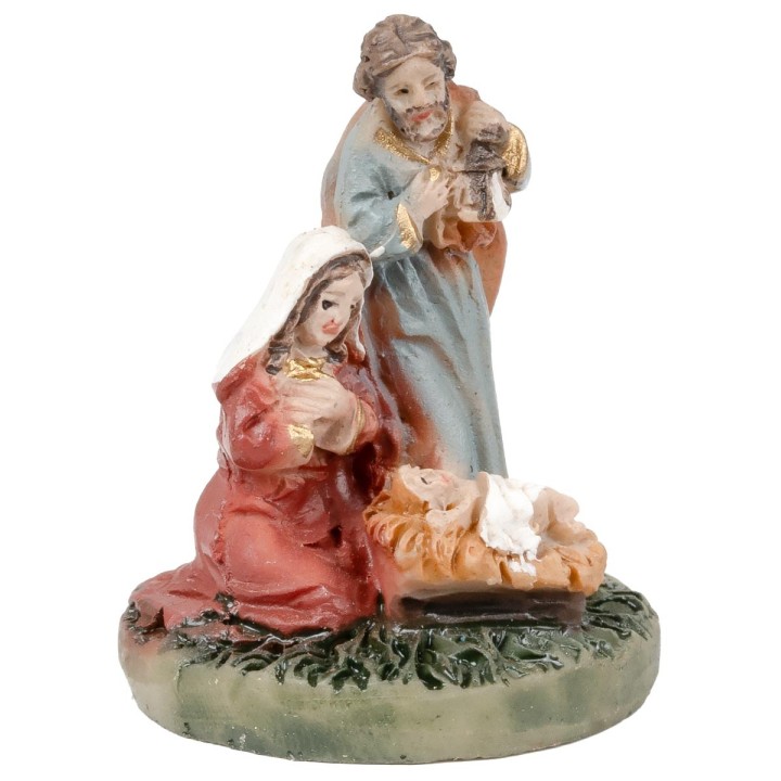 Natividad 3 sujetos en bloque 2,5 cm en resina