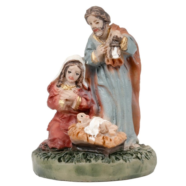 Nativity 3 subjects in block 2.5 cm in resin