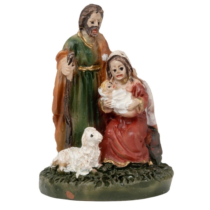 Nacimiento 3 figuras bloque con Niño en brazos 2,5 cm en resina