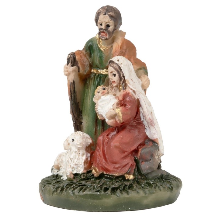 Nativity 3 subjects block with Baby Jesus in arms 2.5 cm in