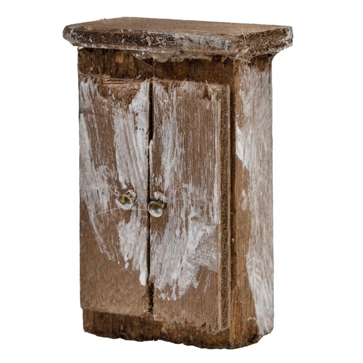 Armario de madera sin tratar con dos puertas de 5,5 cm de altura
