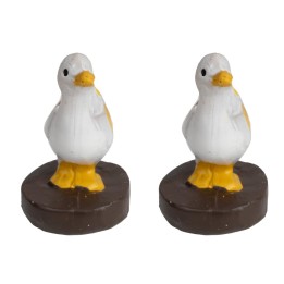 Conjunto de 2 patos con base redonda