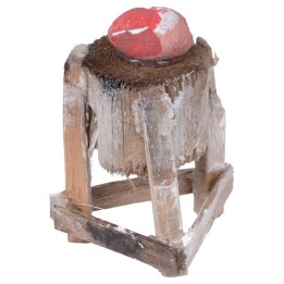 Ceppo macellaio in legno con carne cm 5,5 h