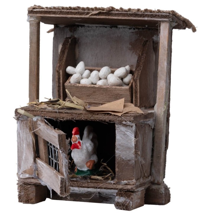 Bench with eggs and hen cm 8.5x5.5x10 h
