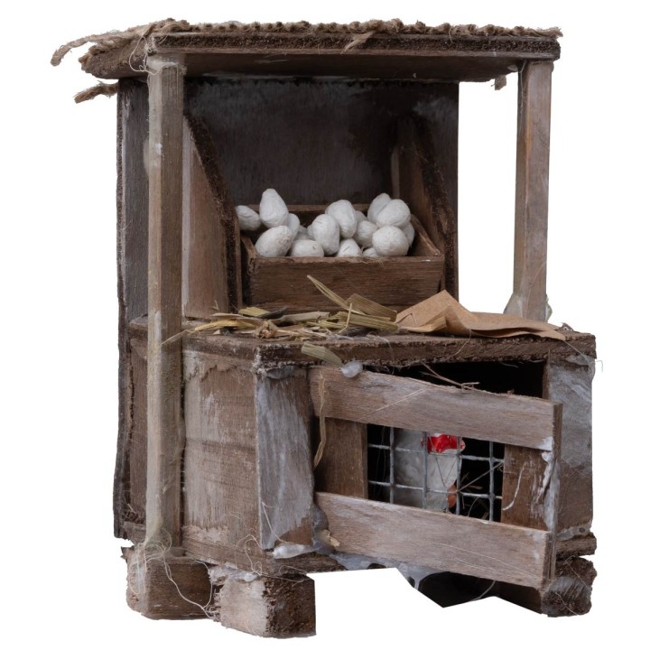 Banco con uova e gallina cm 8,5x5,5x10 h