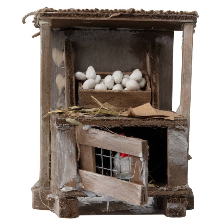 Banco con huevos y gallina cm 8,5x5,5x10 h