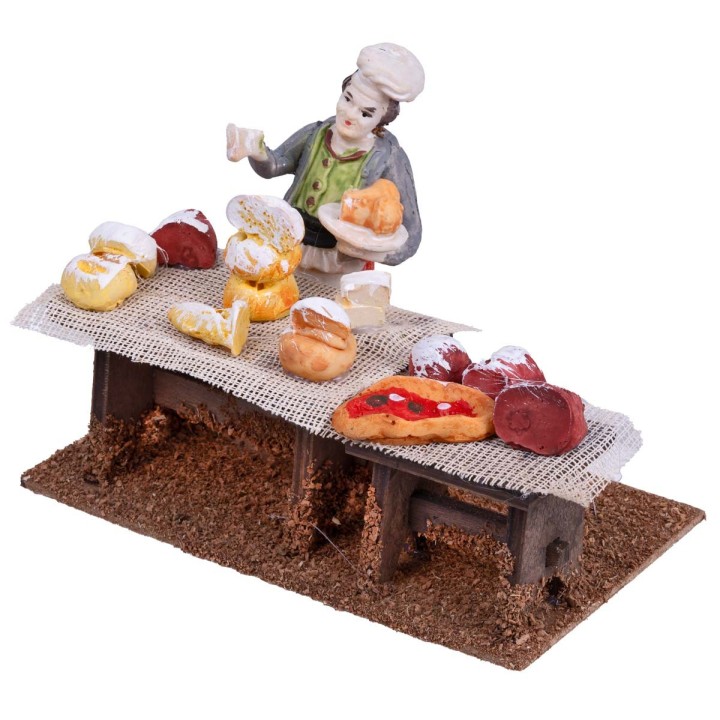 Wooden gastronomic counter with shepherd
