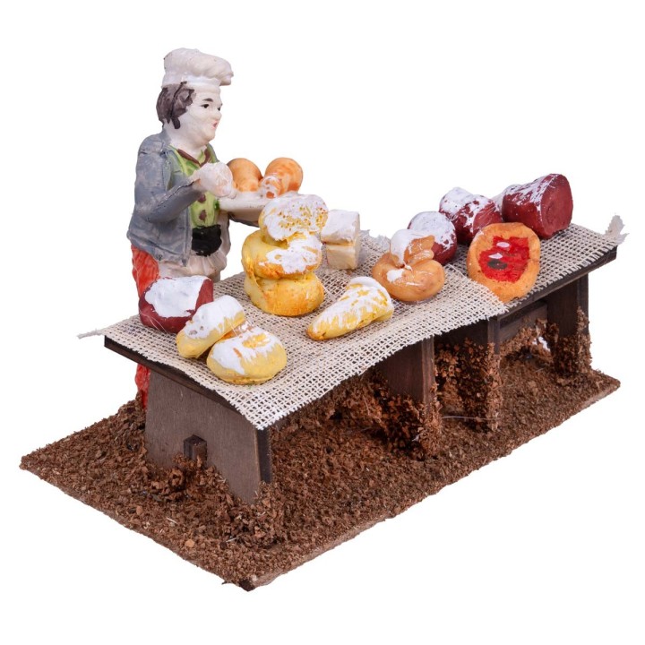 Wooden gastronomic counter with shepherd