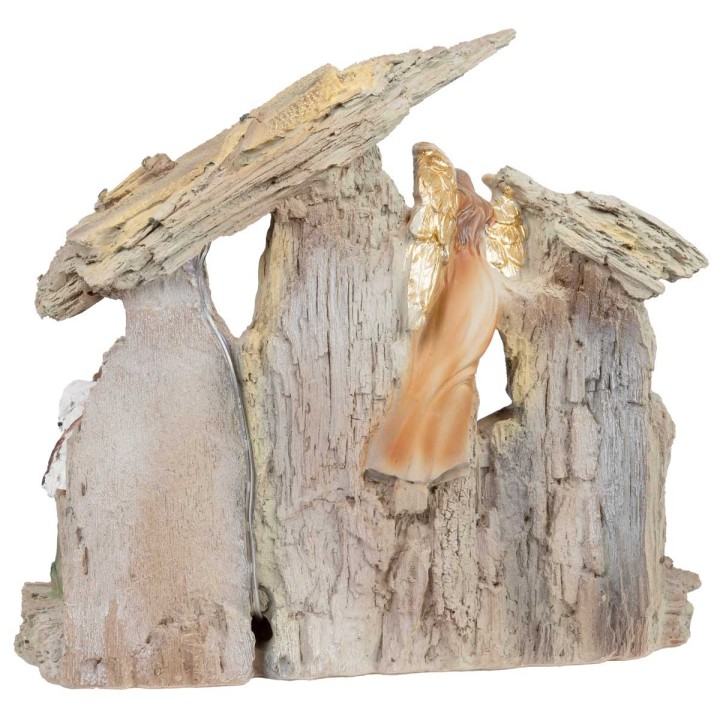 Nativity in block with characters and stable
