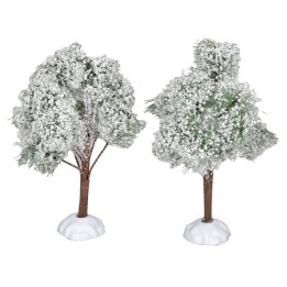 Set 2 alberi innevati con base 15 cm