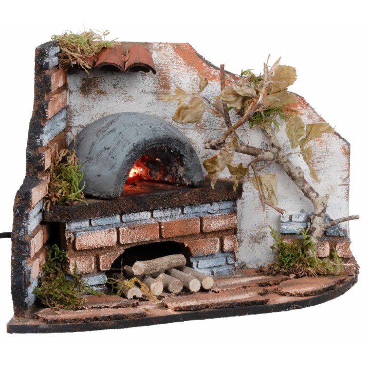 Horno de esquina para panadero con luz efecto fuego cm