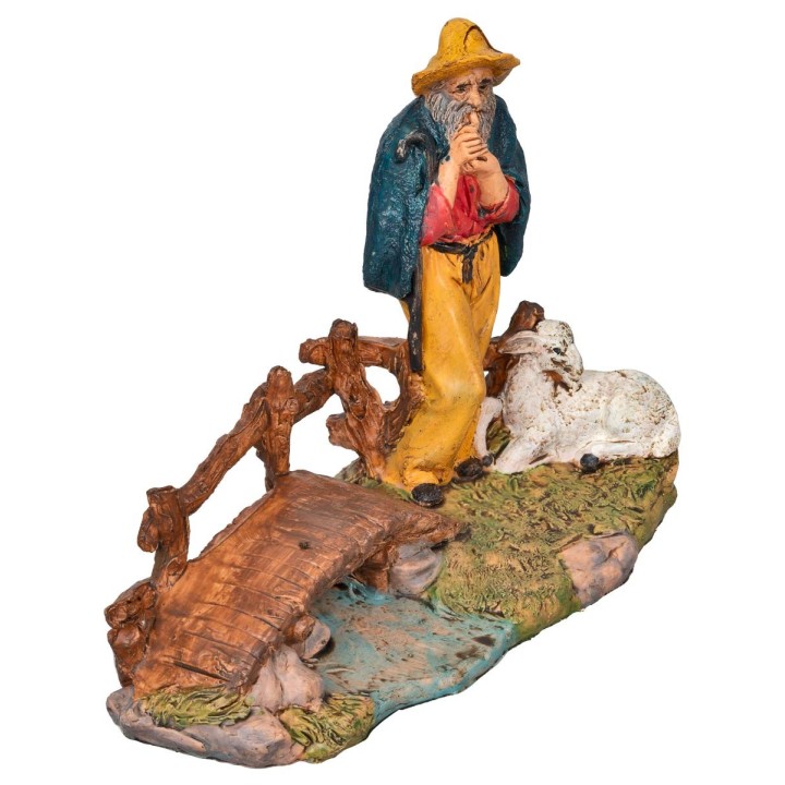 Piper with sheep on base series 10 cm in PVC