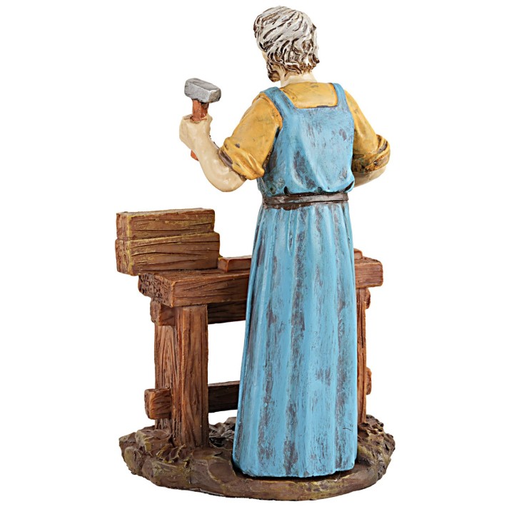 Carpenter at the workbench 10 cm in resin Martino Landi