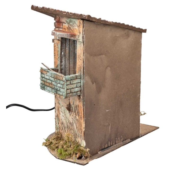 Casa rustica con paniere di frutta in movimento cm 32x19x33 h