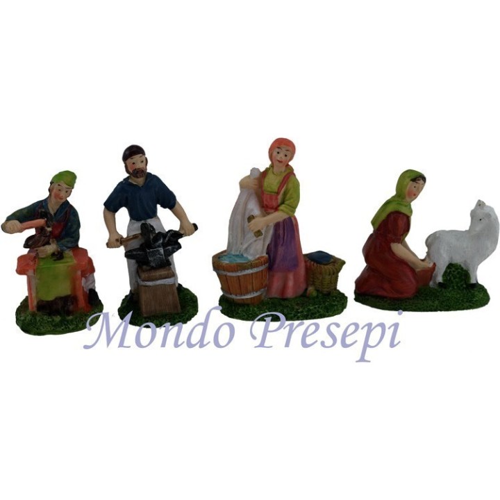 Cm 6 Set 4 mestieri in resina