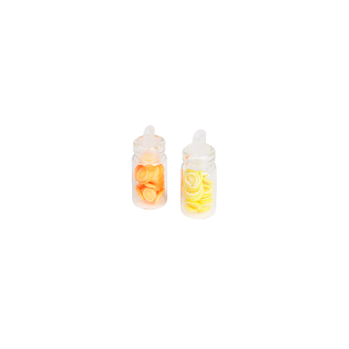 Set of 2 small jars of citrus slices 3 cm h