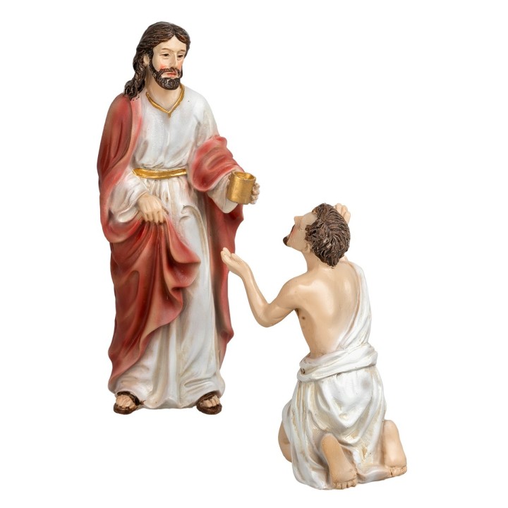 Healing of the blind man 12 cm Easter scene in resin