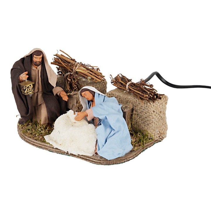 Natività con Madonna sdraiata serie 12 cm in movimento