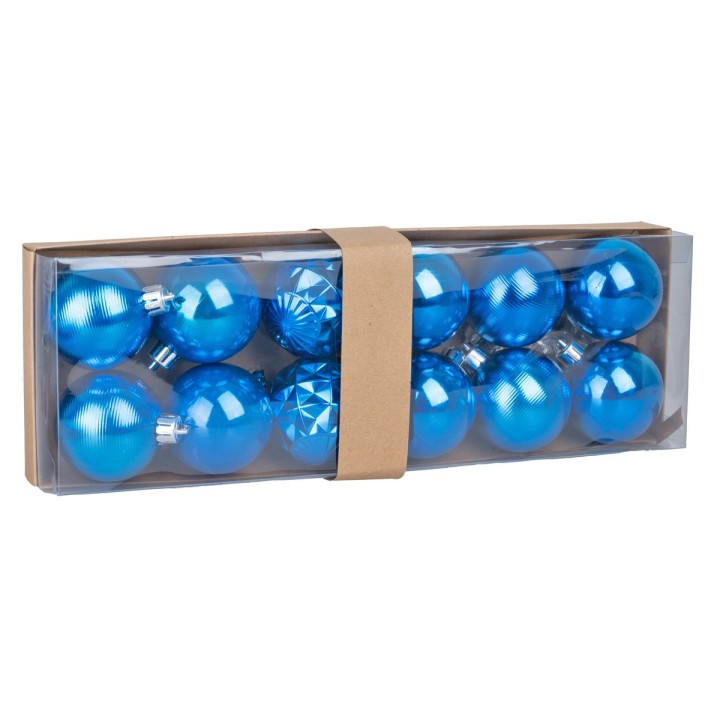 Set 12 palline blu ø 6 cm per albero di Natale
