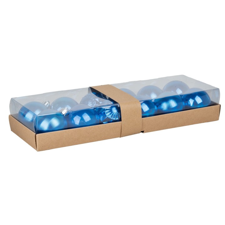 Set 12 palline blu ø 6 cm per albero di Natale