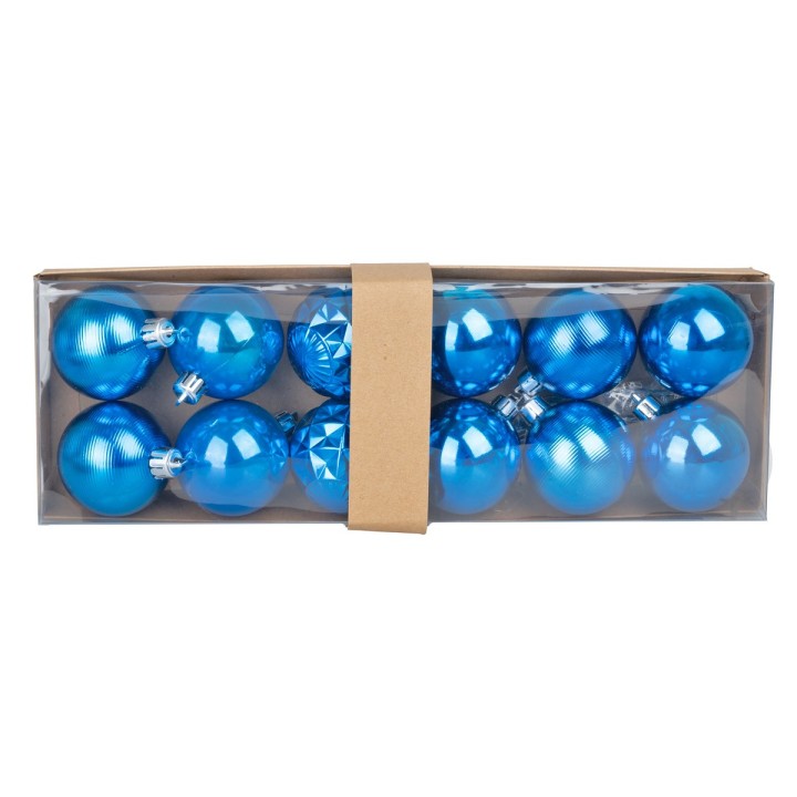 Set 12 palline blu ø 6 cm per albero di Natale