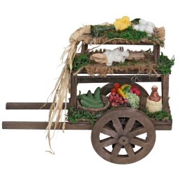 Carrito de madera verduras frutas cm 16x5,5x13 h