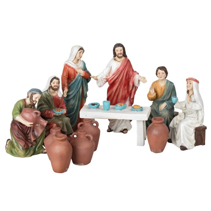 Conjunto de bodas de Caná 12 cm en resina 12 piezas