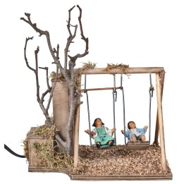 Pair of children on 12 cm series moving swing